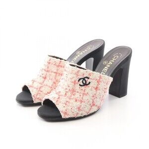 Chanel Coco Mark Tweed Heeled Sandals #312899C98B